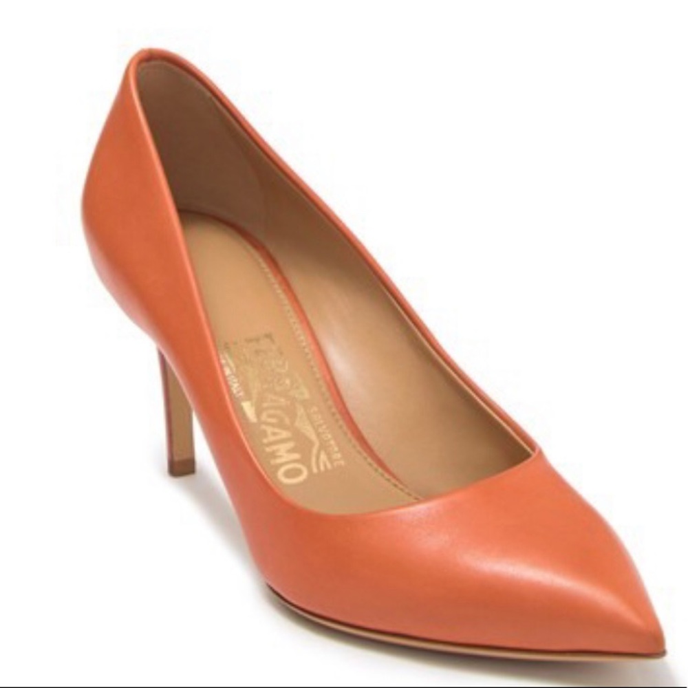 Salvatore Ferragamo Fiore Pointed Toe Leather Pump